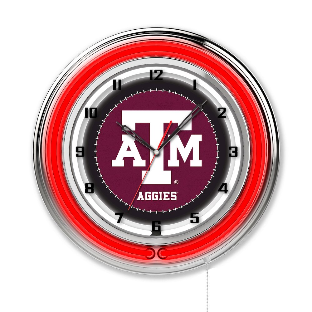 Texas A&M 19" Neon Clock. Picture 1