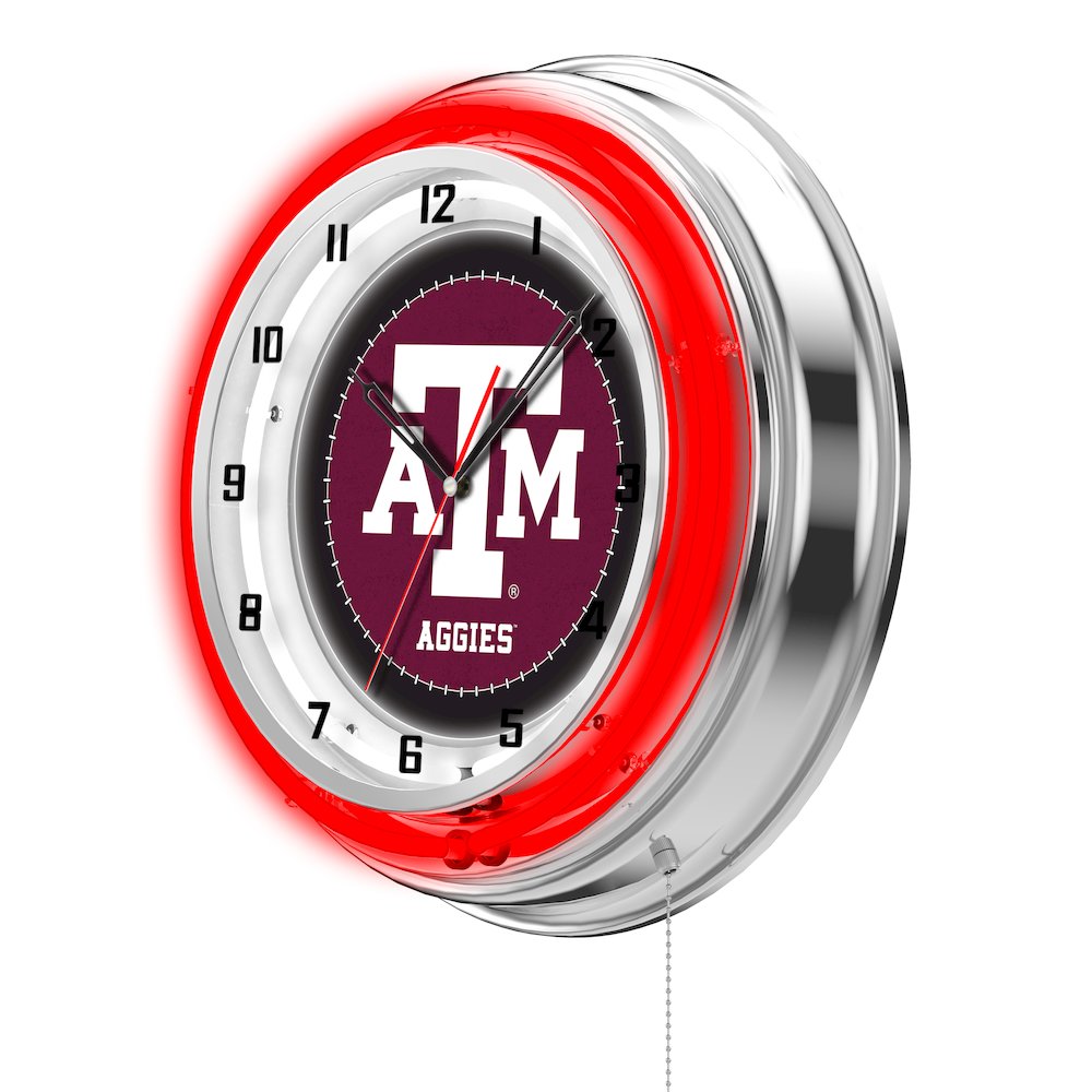 Texas A&M 19" Neon Clock. Picture 2