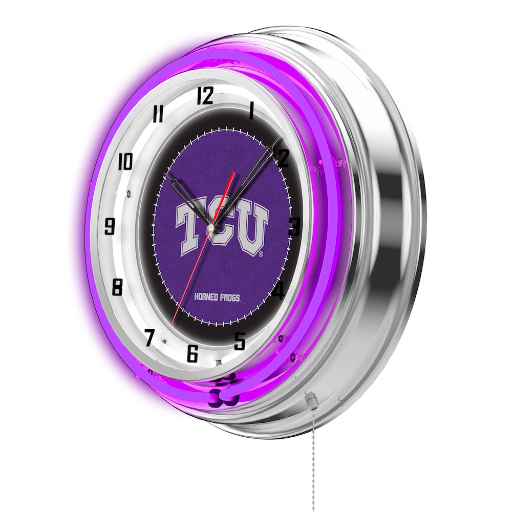 TCU 19" Neon Clock. Picture 2