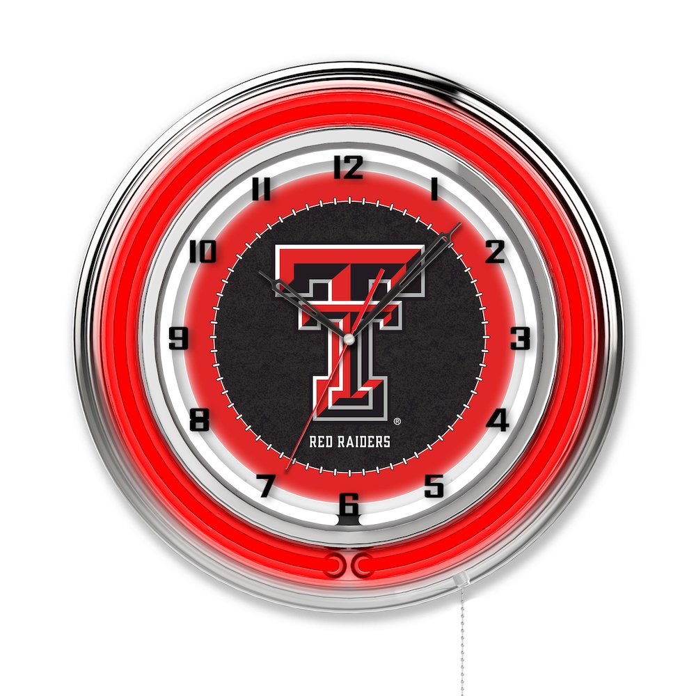 Texas Tech 19" Neon Clock. Picture 1