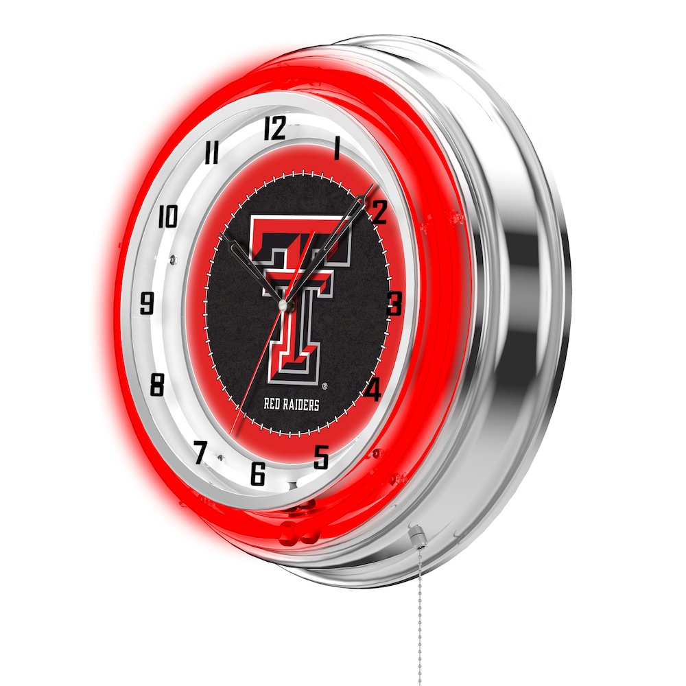 Texas Tech 19" Neon Clock. Picture 2
