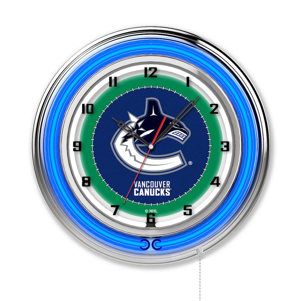 Vancouver Canucks 19" Neon Clock. Picture 1