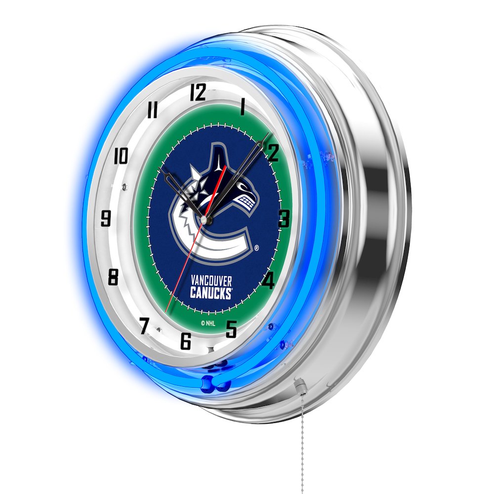 Vancouver Canucks 19" Neon Clock. Picture 2