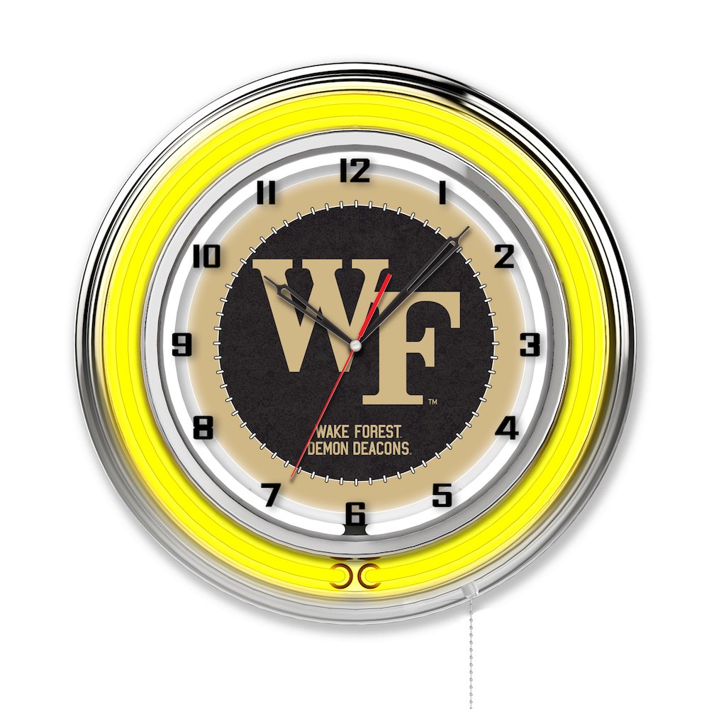 Wake Forest 19" Neon Clock. Picture 1