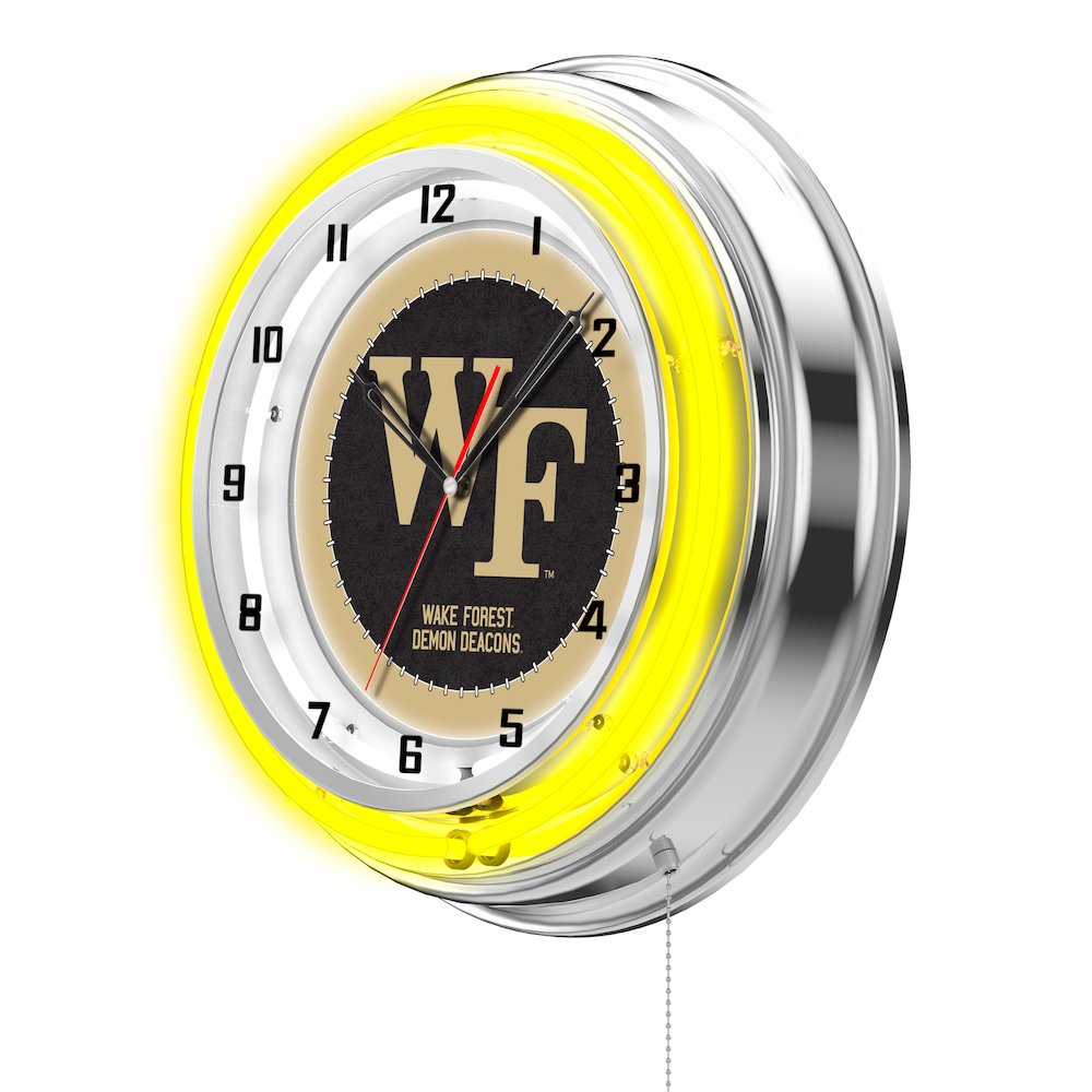 Wake Forest 19" Neon Clock. Picture 2