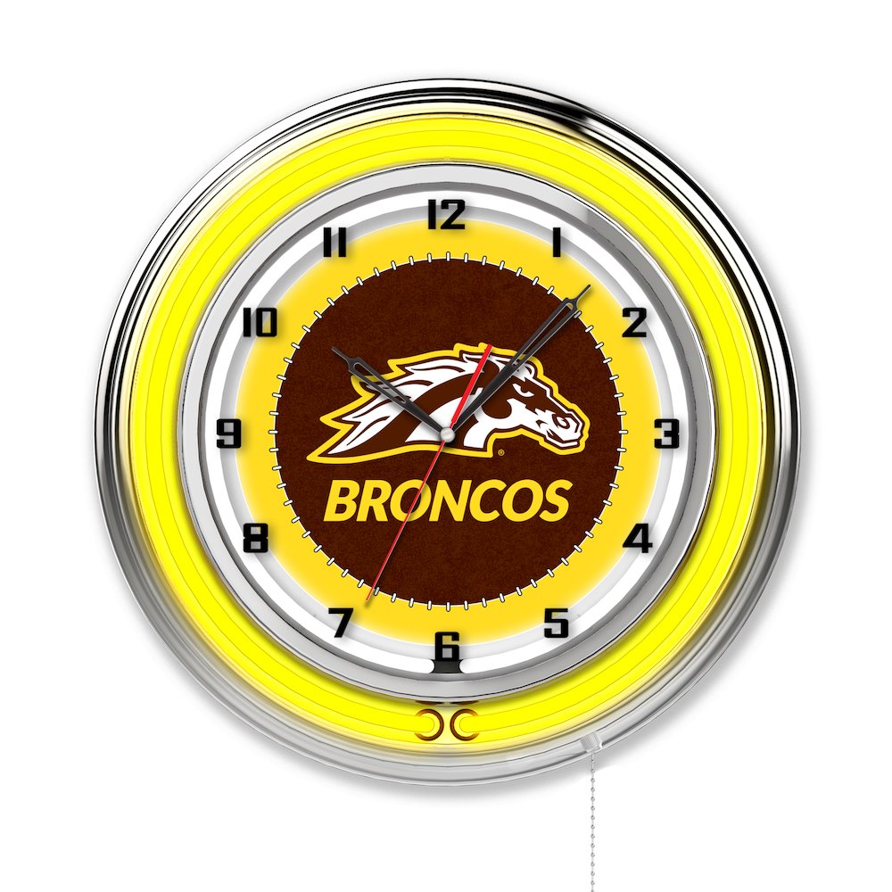 Western Michigan 19" Neon Clock. Picture 1