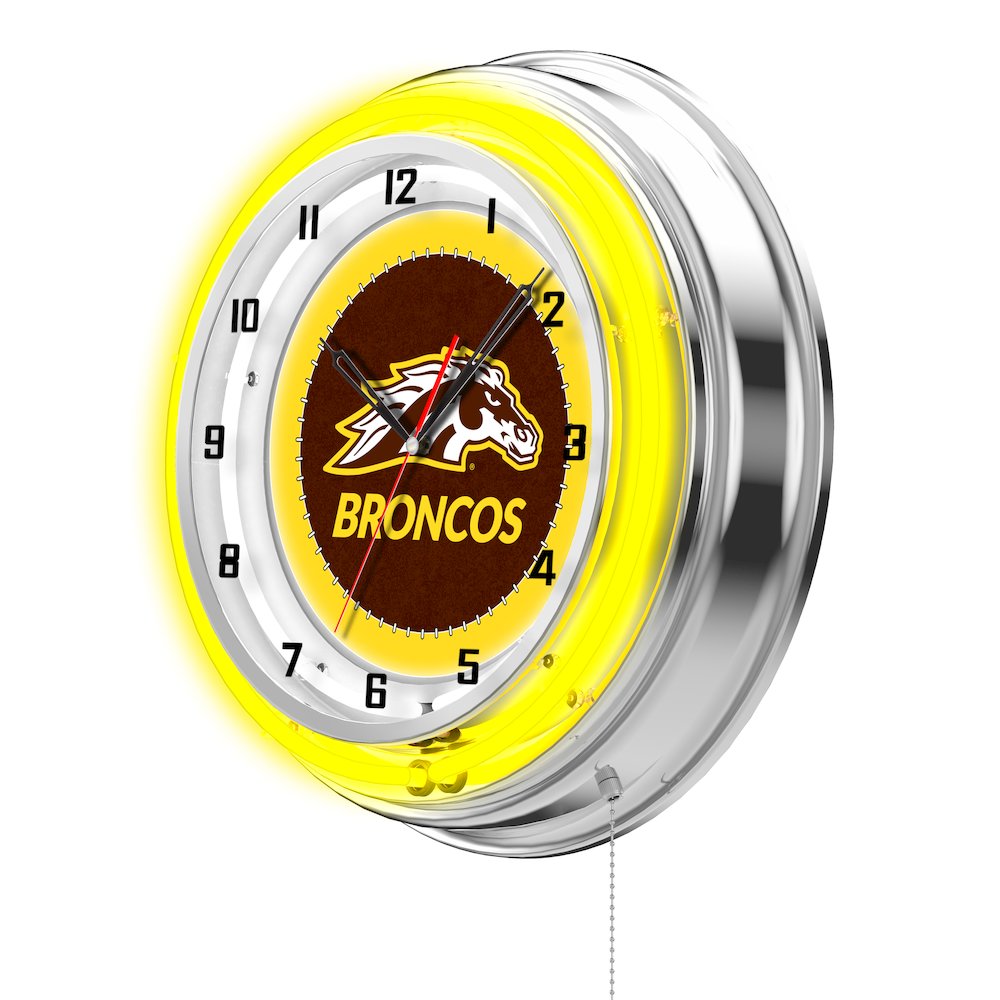 Western Michigan 19" Neon Clock. Picture 2