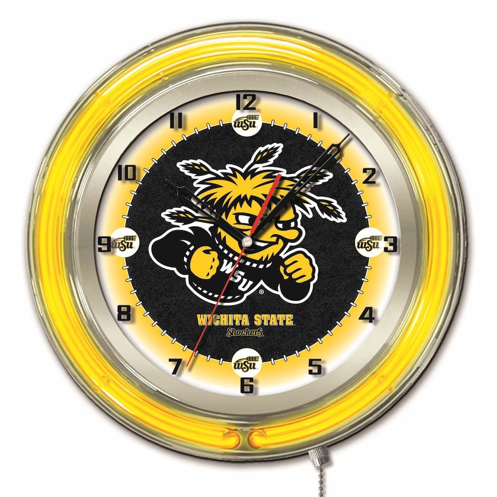 Wichita State 19" Neon Clock. Picture 1