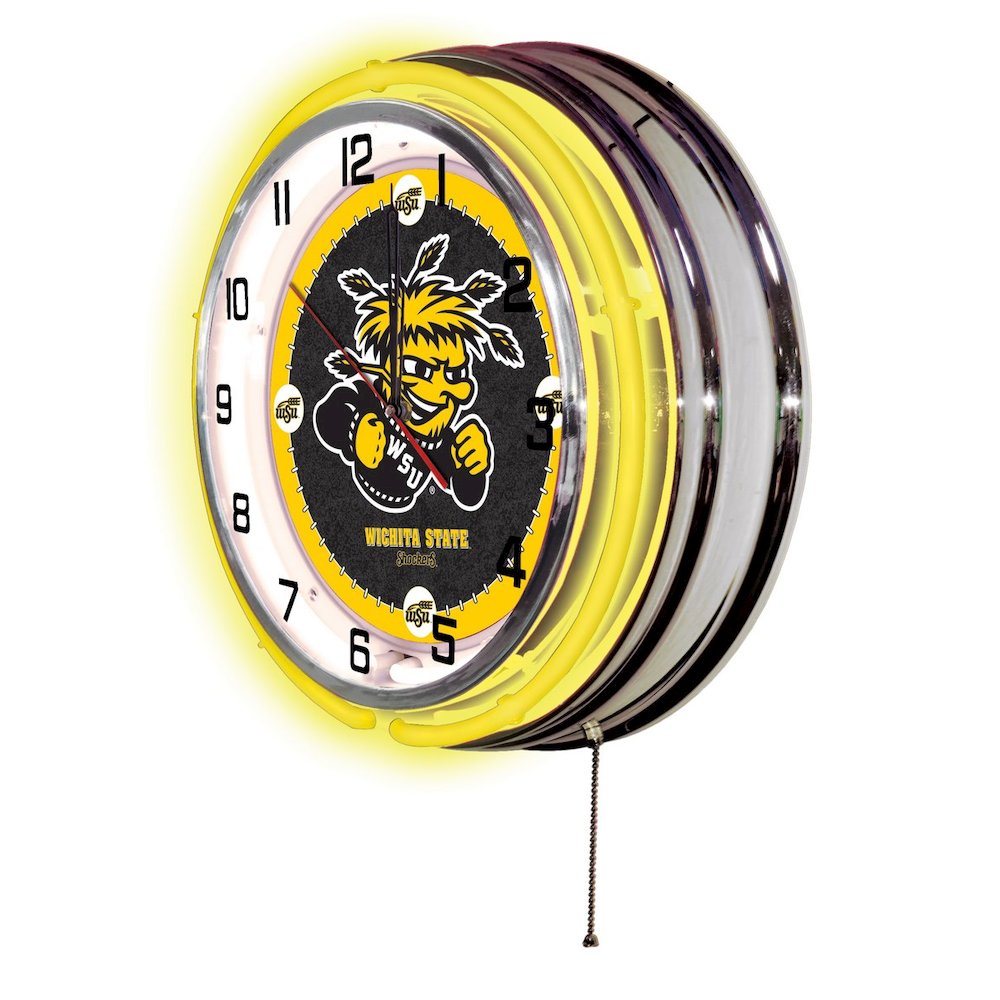 Wichita State 19" Neon Clock. Picture 2