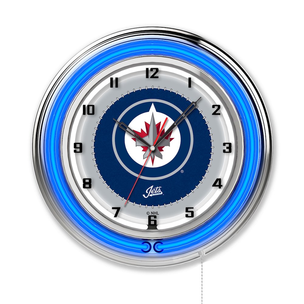 Winnipeg Jets 19" Neon Clock. Picture 1