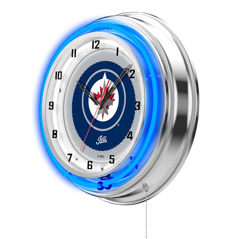 Winnipeg Jets 19" Neon Clock. Picture 2