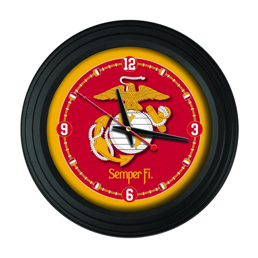 United States Marine Corps (Red/Yellow) 15" Wall Clock. Picture 1