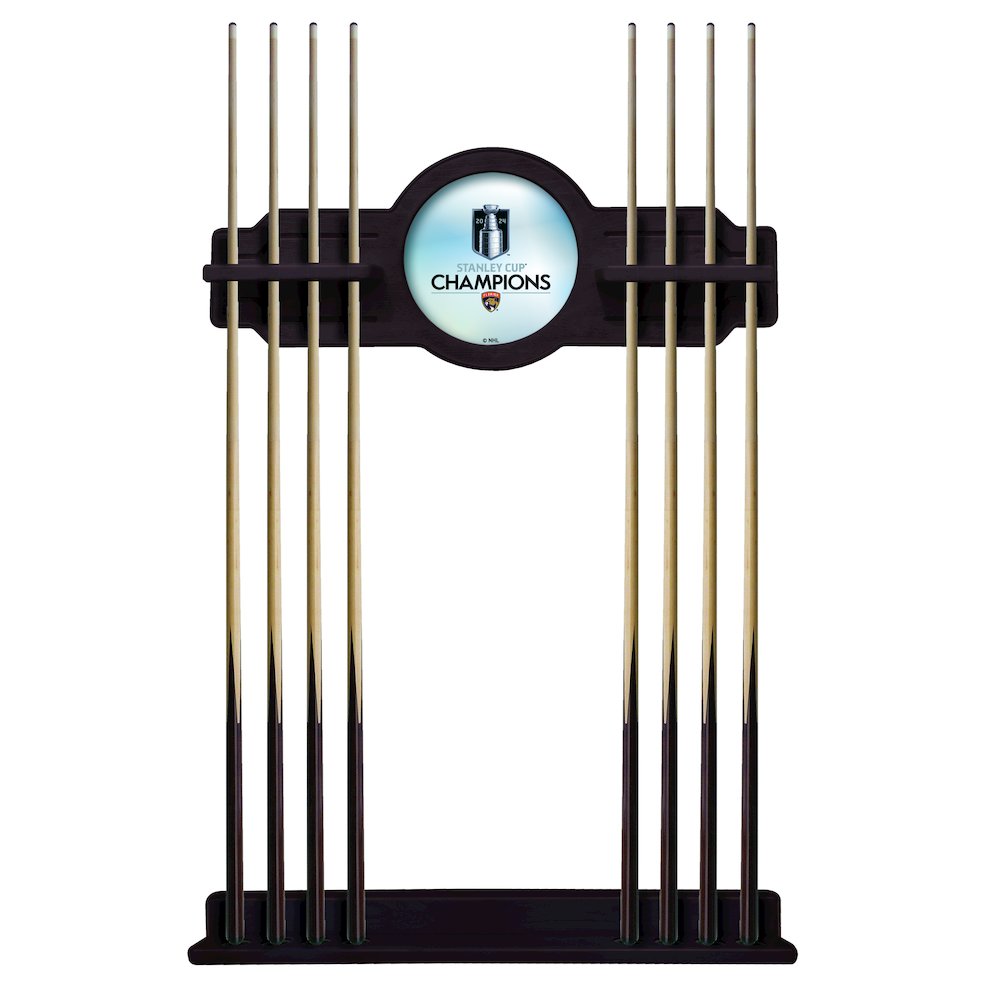 Florida Panthers - 2024 Stanley Cup Solid Wood Cue Rack. Picture 1