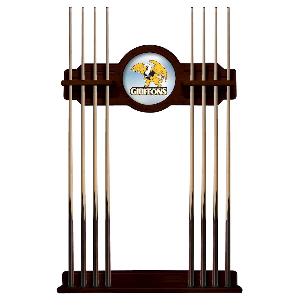 Missouri Western State Cue Rack in English Tudor Finish. Picture 1
