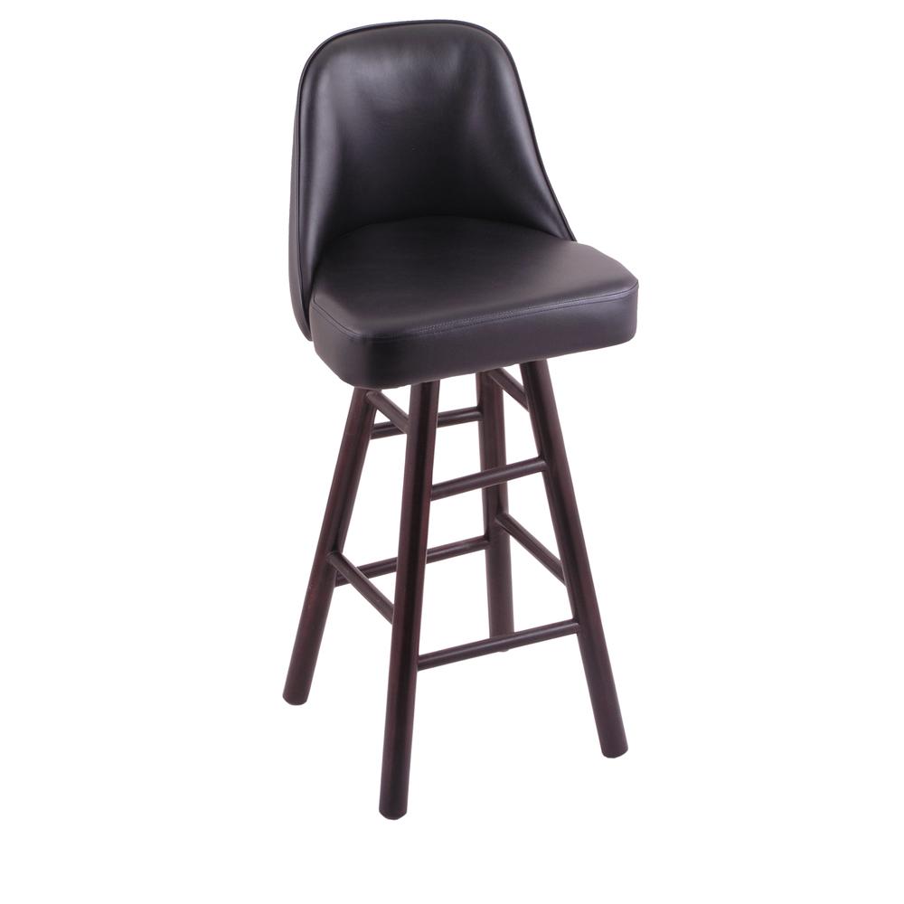 Grizzly 25" Swivel Counter Stool with Smooth Maple Legs, Dark Cherry Finish. Picture 1