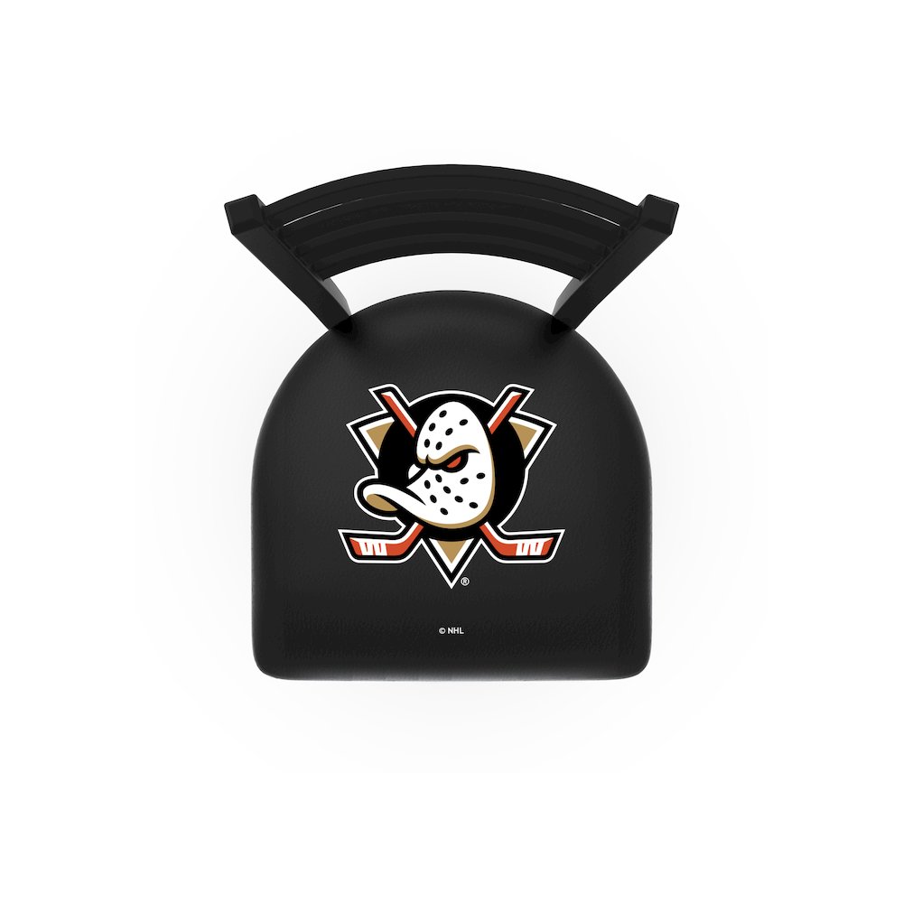 L004 - 25" Black Wrinkle Anaheim Ducks Stationary Counter Stool with Ladder Style Back by Holland Bar Stool Co.. Picture 2