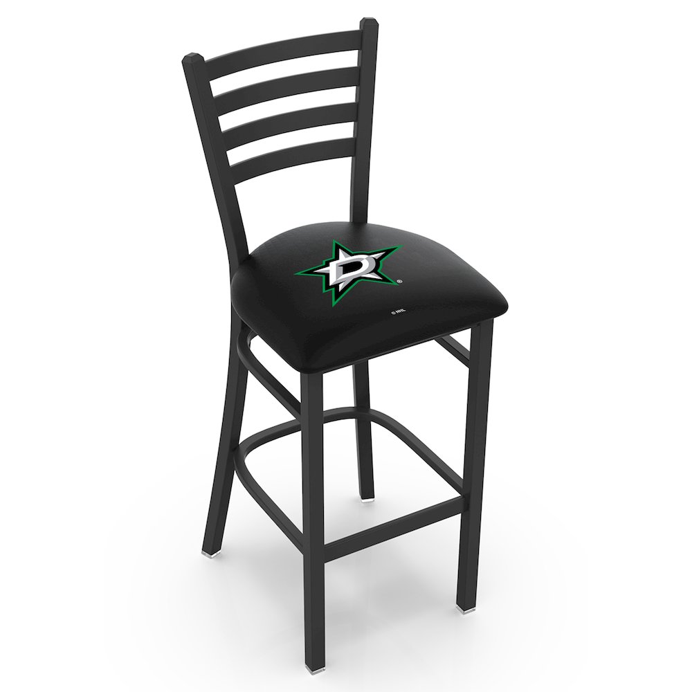 L004 - 25" Black Wrinkle Dallas Stars Stationary Counter Stool with Ladder Style Back by Holland Bar Stool Co.. Picture 1