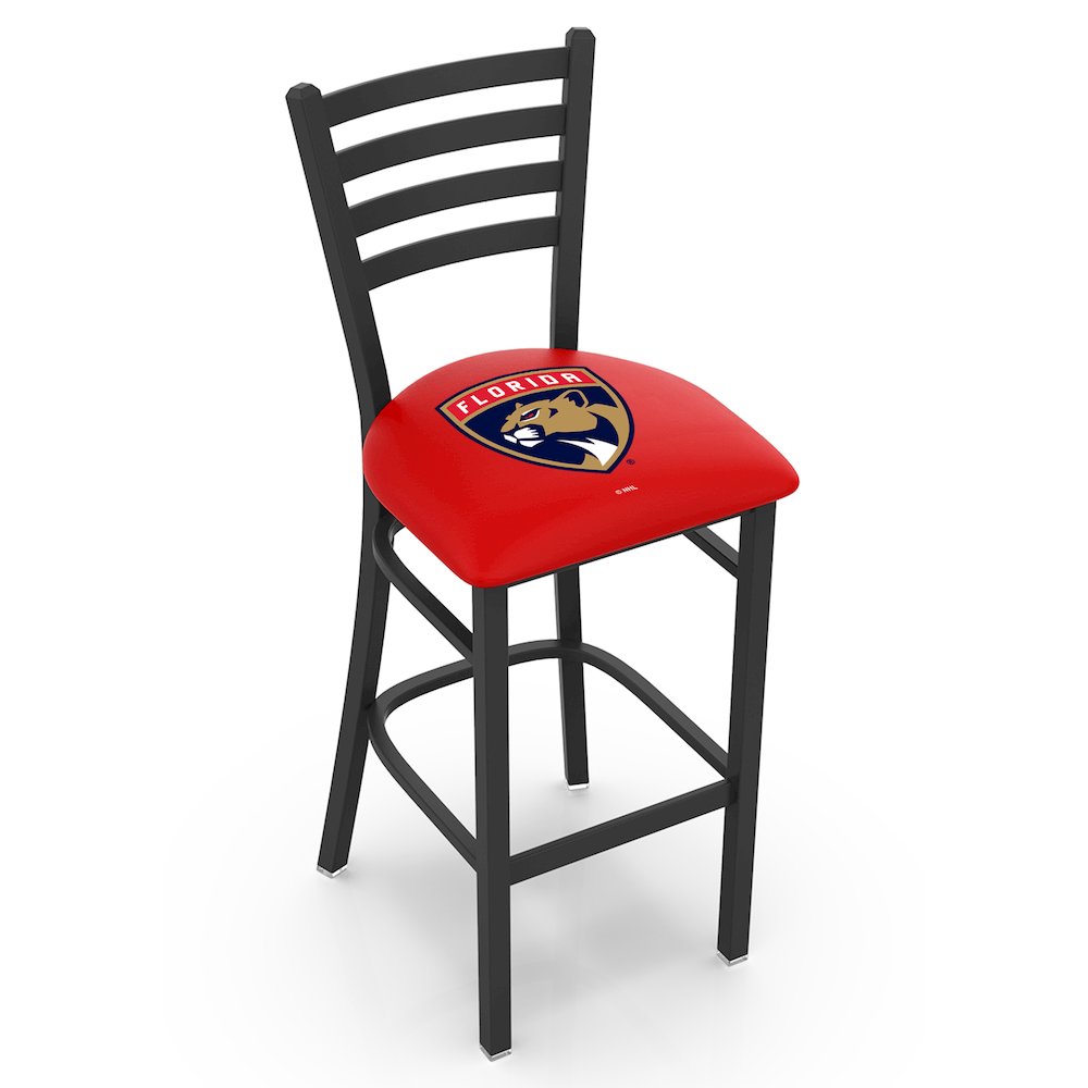 L004 - 25" Black Wrinkle Florida Panthers Stationary Counter Stool with Ladder Style Back by Holland Bar Stool Co.. Picture 1