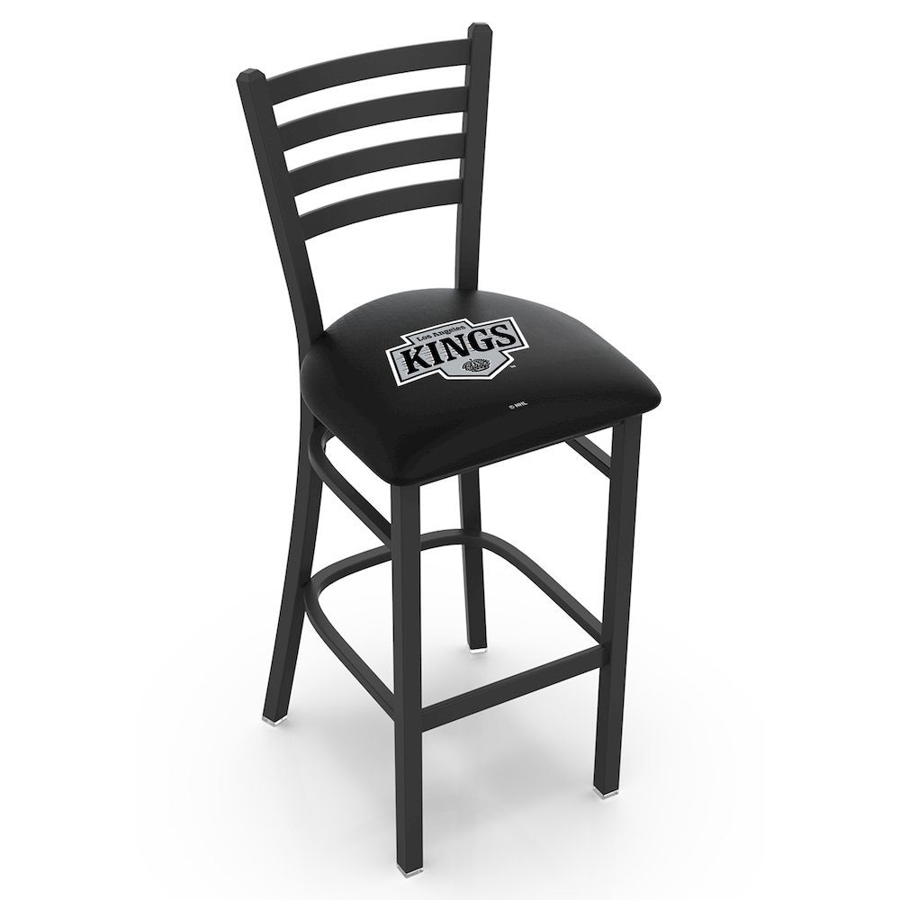 L004 - 25" Black Wrinkle Los Angeles Kings Stationary Counter Stool with Ladder Style Back by Holland Bar Stool Co.. Picture 1