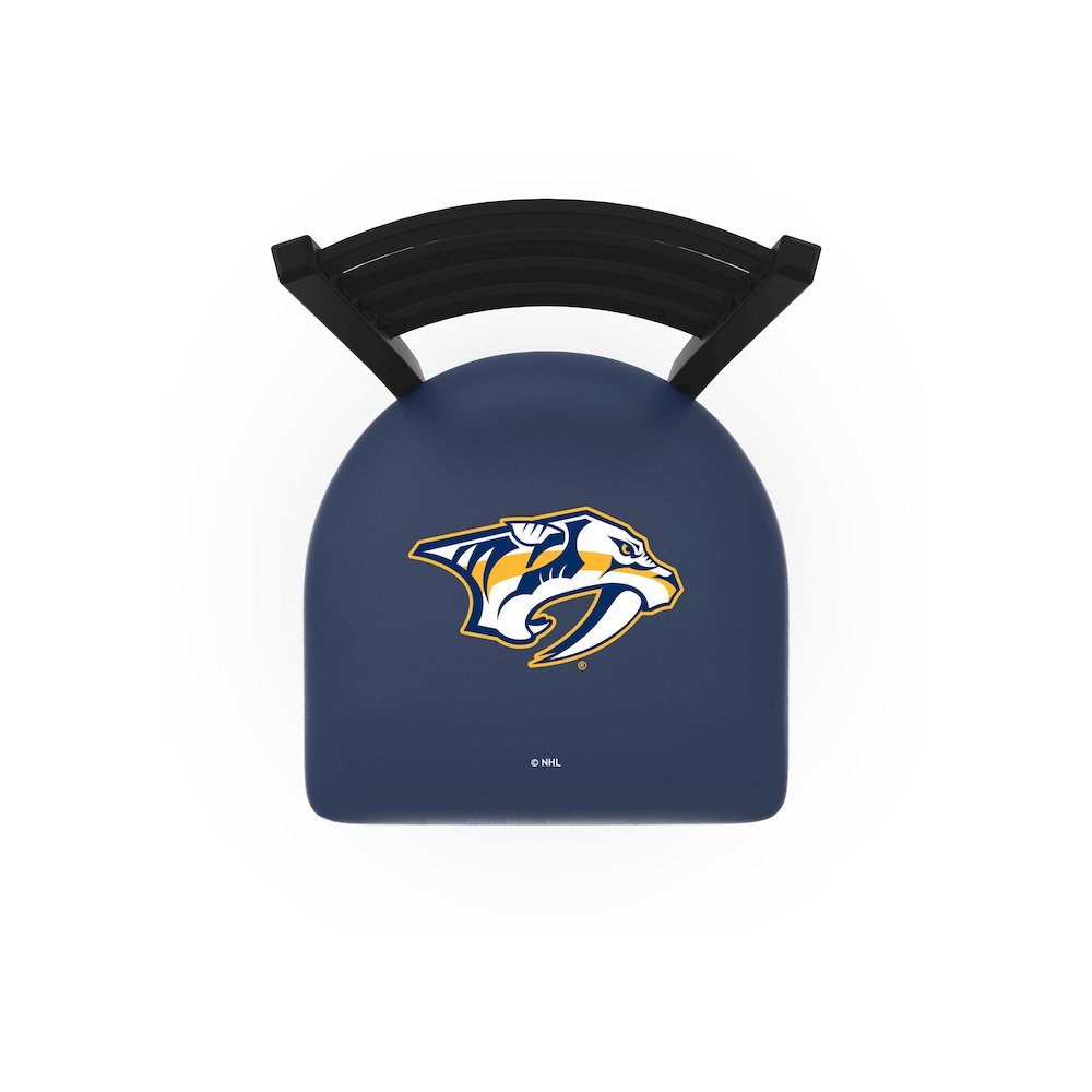 L004 - 25" Black Wrinkle Nashville Predators Stationary Counter Stool with Ladder Style Back by Holland Bar Stool Co.. Picture 2