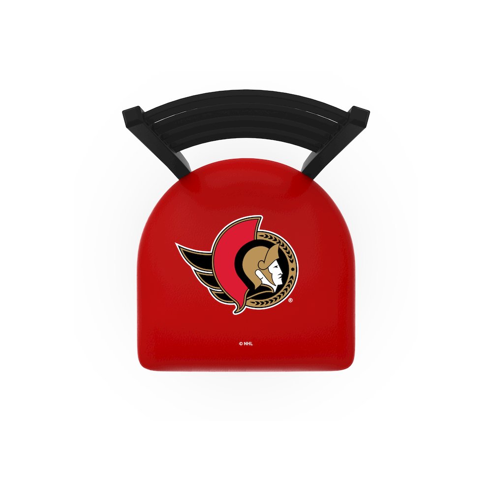 L004 - 25" Black Wrinkle Ottawa Senators Stationary Counter Stool with Ladder Style Back by Holland Bar Stool Co.. Picture 2