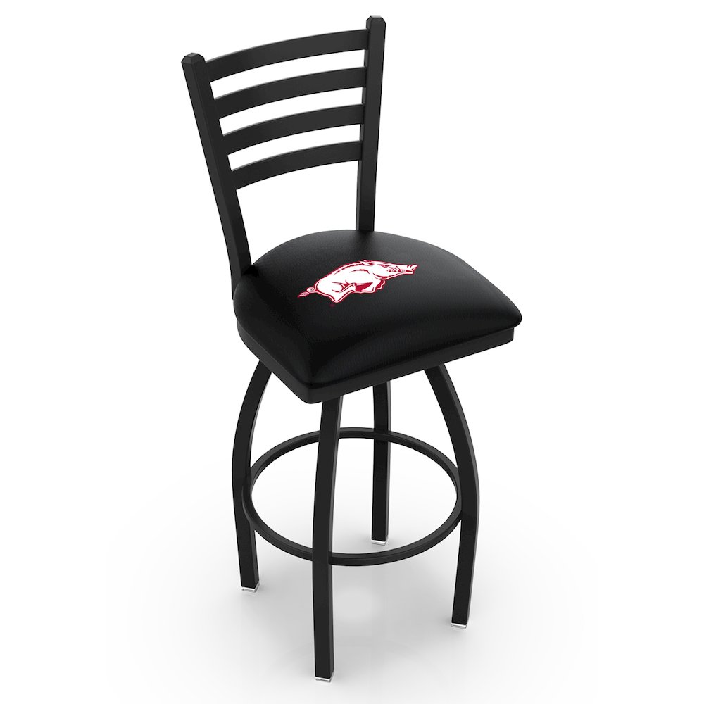 L014 - 36" Black Wrinkle Arkansas Swivel Bar Stool with Ladder Style Back by Holland Bar Stool Co.. Picture 1