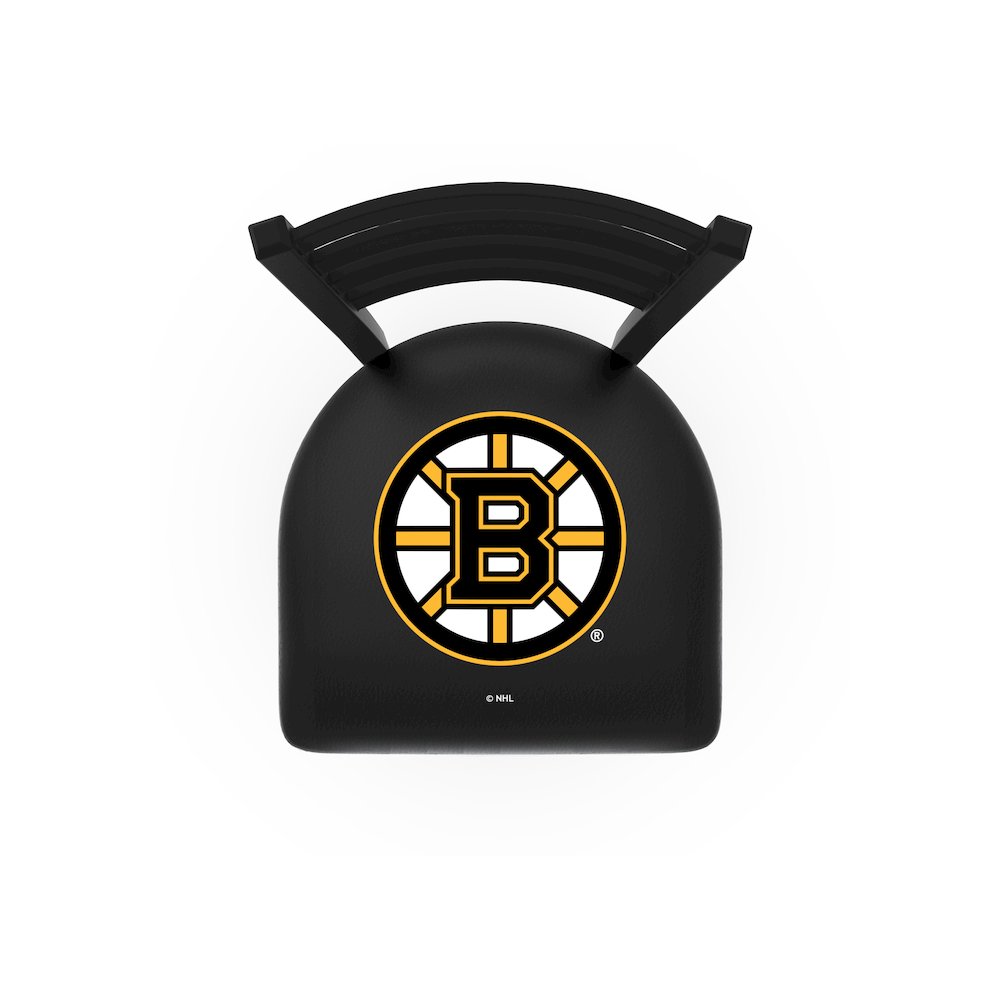 L014 - 36" Black Wrinkle Boston Bruins Swivel Bar Stool with Ladder Style Back by Holland Bar Stool Co.. Picture 2