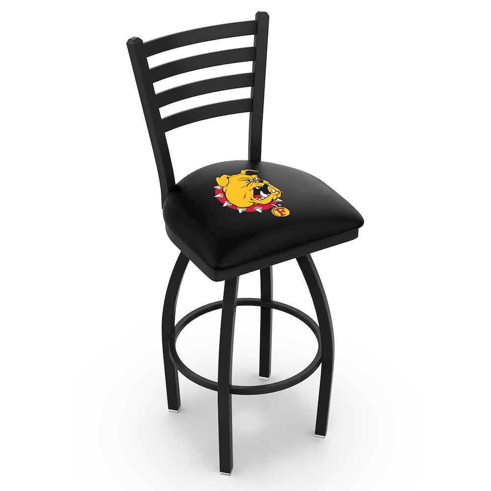 L014 - 36" Black Wrinkle Ferris State Swivel Bar Stool with Ladder Style Back by Holland Bar Stool Co.. Picture 1
