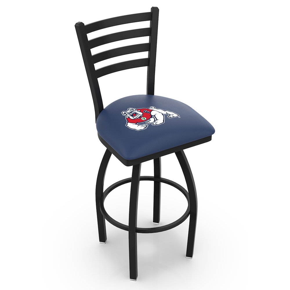 L014 - 36" Black Wrinkle Fresno State Swivel Bar Stool with Ladder Style Back by Holland Bar Stool Co.. Picture 1