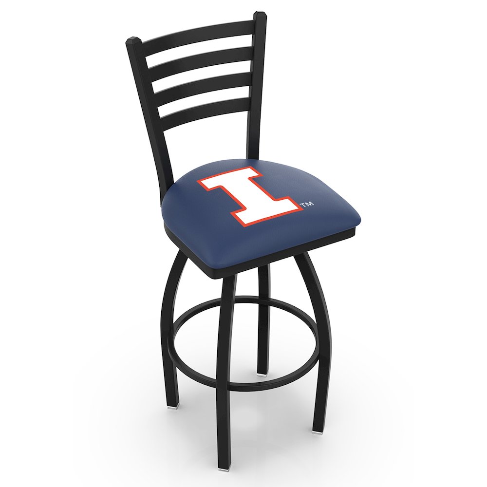 L014 - 36" Black Wrinkle Illinois Swivel Bar Stool with Ladder Style Back by Holland Bar Stool Co.. Picture 1