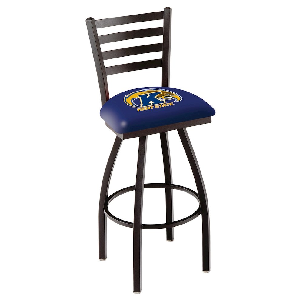 L014 - 36" Black Wrinkle Kent State Swivel Bar Stool with Ladder Style Back by Holland Bar Stool Co.. Picture 1