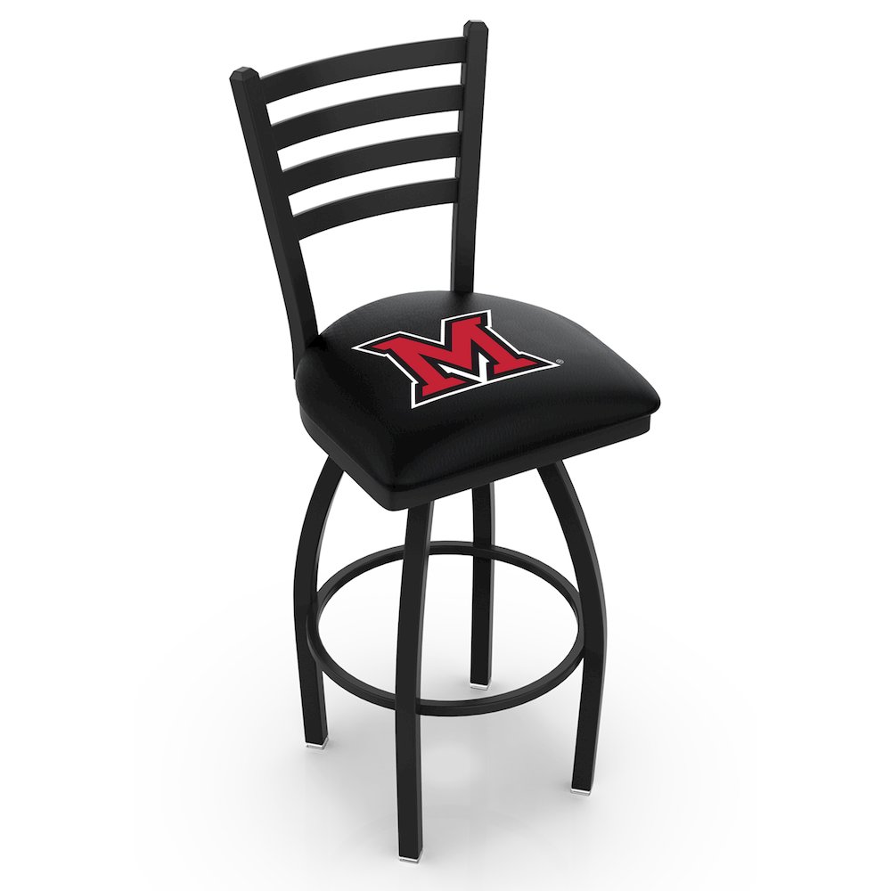 L014 - 36" Black Wrinkle Miami (OH) Swivel Bar Stool with Ladder Style Back by Holland Bar Stool Co.. Picture 1