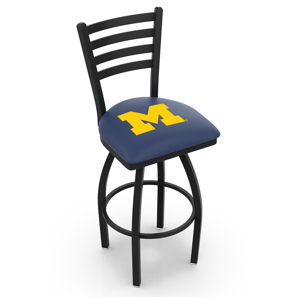 L014 - 36" Black Wrinkle Michigan Swivel Bar Stool with Ladder Style Back by Holland Bar Stool Co.. Picture 1