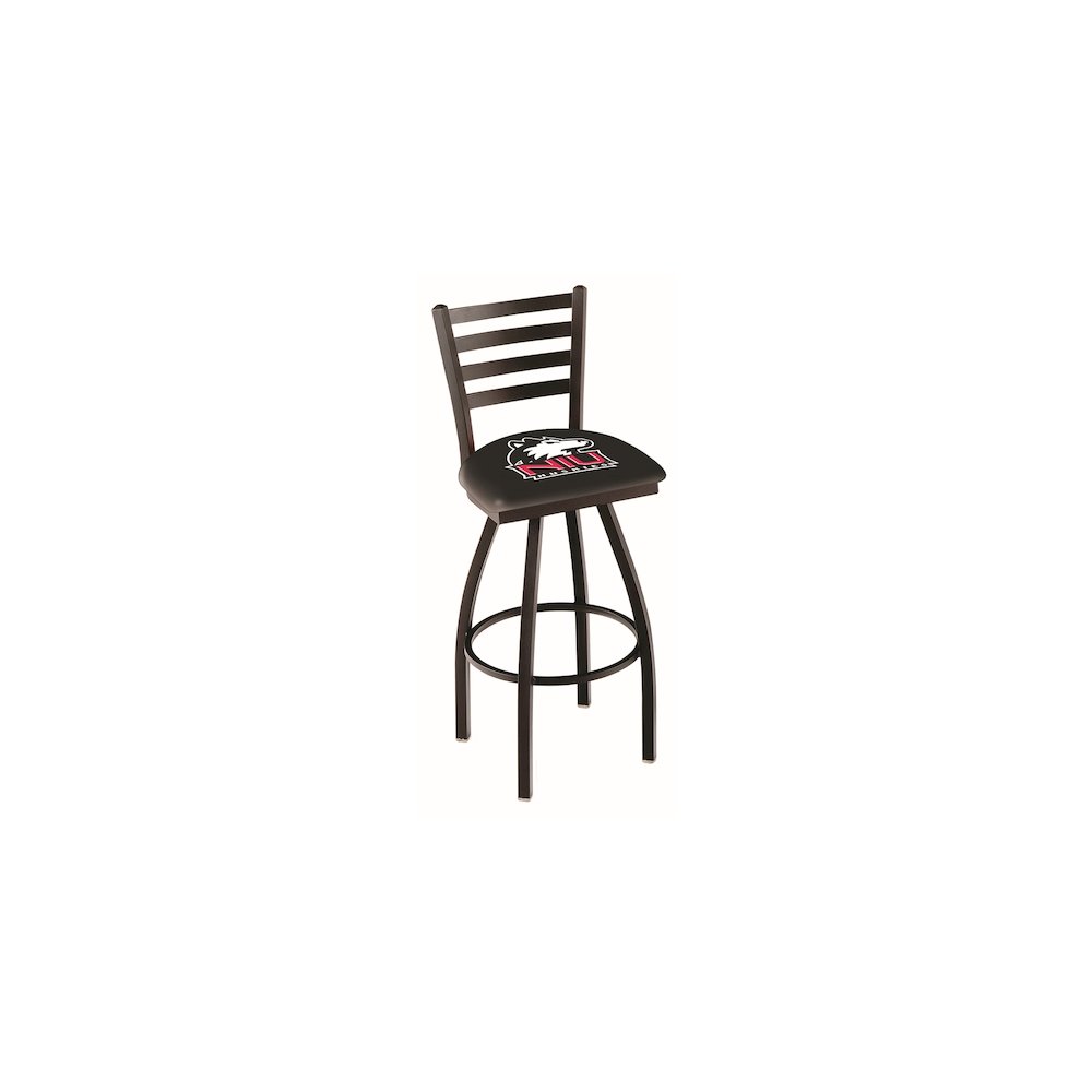 L014 - 36" Black Wrinkle Northern Illinois Swivel Bar Stool with Ladder Style Back by Holland Bar Stool Co.. Picture 1