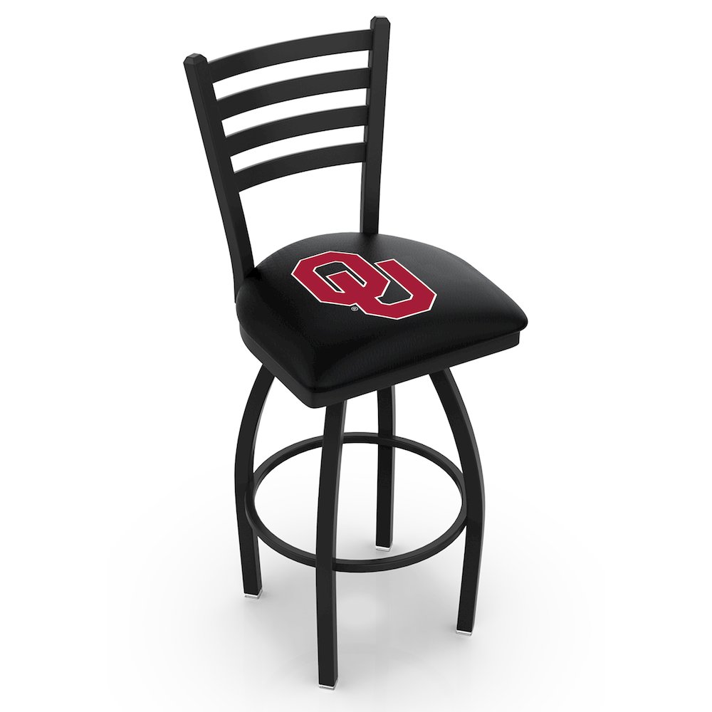 L014 - 36" Black Wrinkle Oklahoma Swivel Bar Stool with Ladder Style Back by Holland Bar Stool Co.. Picture 1