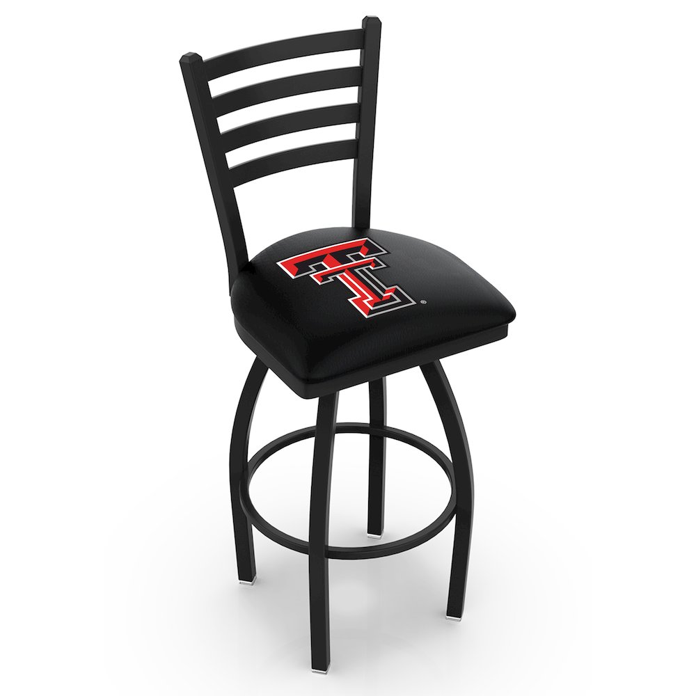 L014 - 36" Black Wrinkle Texas Tech Swivel Bar Stool with Ladder Style Back by Holland Bar Stool Co.. Picture 1