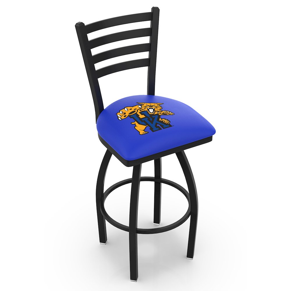 L014 - 36" Black Wrinkle Kentucky "Wildcat" Swivel Bar Stool with Ladder Style Back by Holland Bar Stool Co.. Picture 1