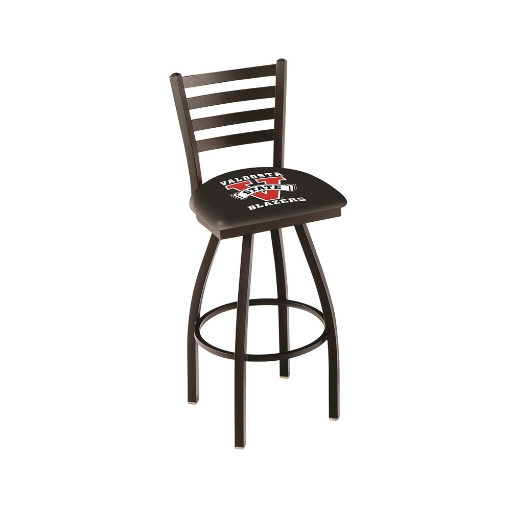 L014 - 36" Black Wrinkle Valdosta State Swivel Bar Stool with Ladder Style Back by Holland Bar Stool Co.. Picture 1