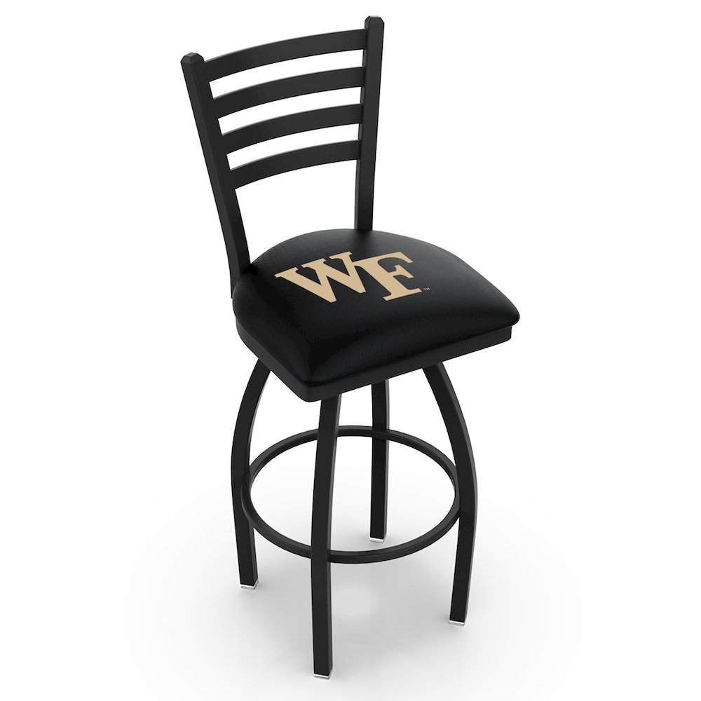 L014 - 36" Black Wrinkle Wake Forest Swivel Bar Stool with Ladder Style Back by Holland Bar Stool Co.. Picture 1