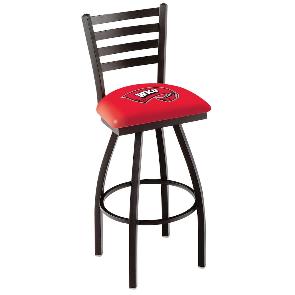 L014 - 36" Black Wrinkle Western Kentucky Swivel Bar Stool with Ladder Style Back by Holland Bar Stool Co.. Picture 1