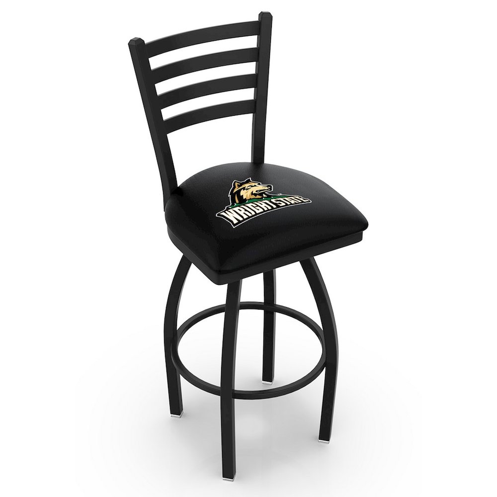 L014 - 36" Black Wrinkle Wright State Swivel Bar Stool with Ladder Style Back by Holland Bar Stool Co.. Picture 1