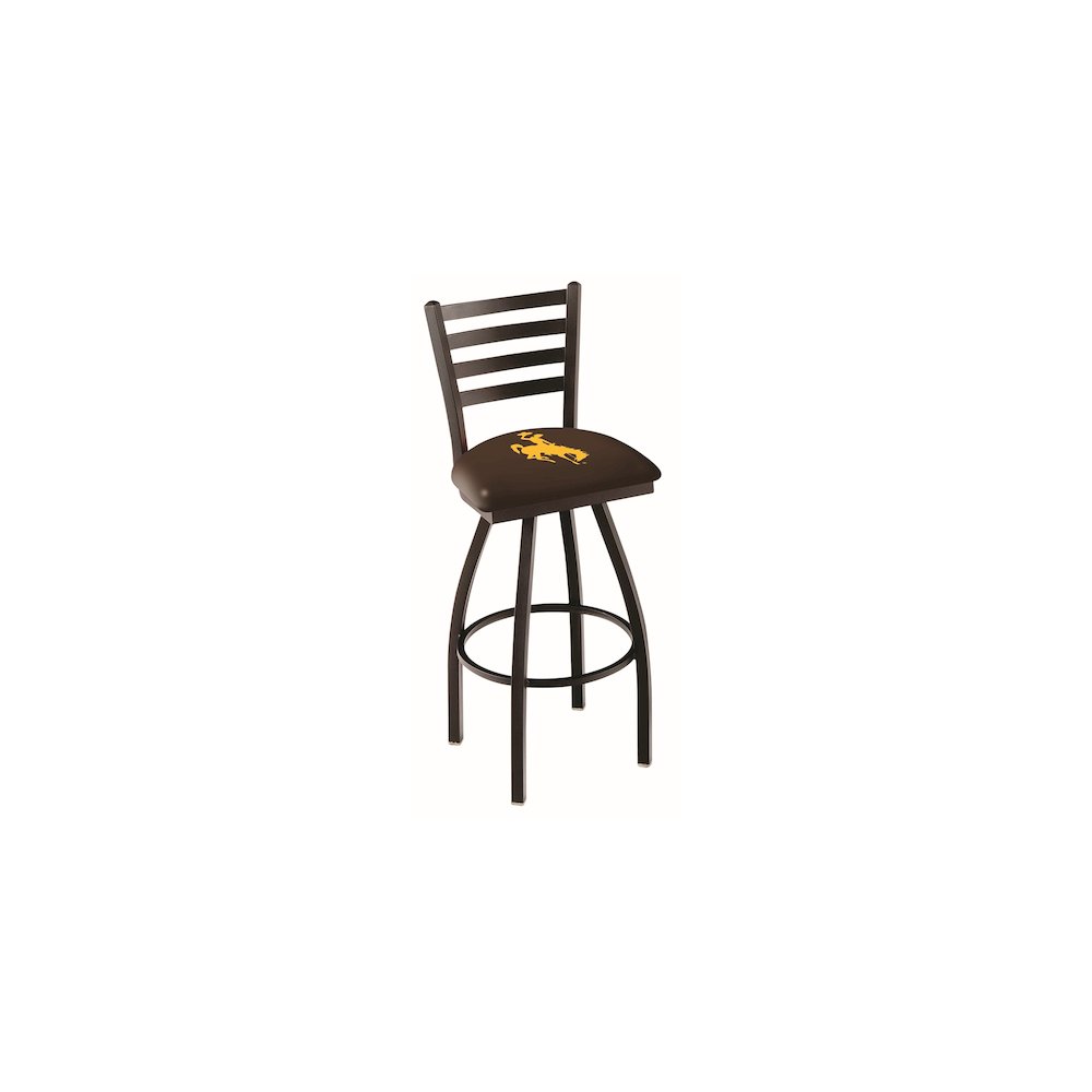 L014 - 36" Black Wrinkle Wyoming Swivel Bar Stool with Ladder Style Back by Holland Bar Stool Co.. Picture 1