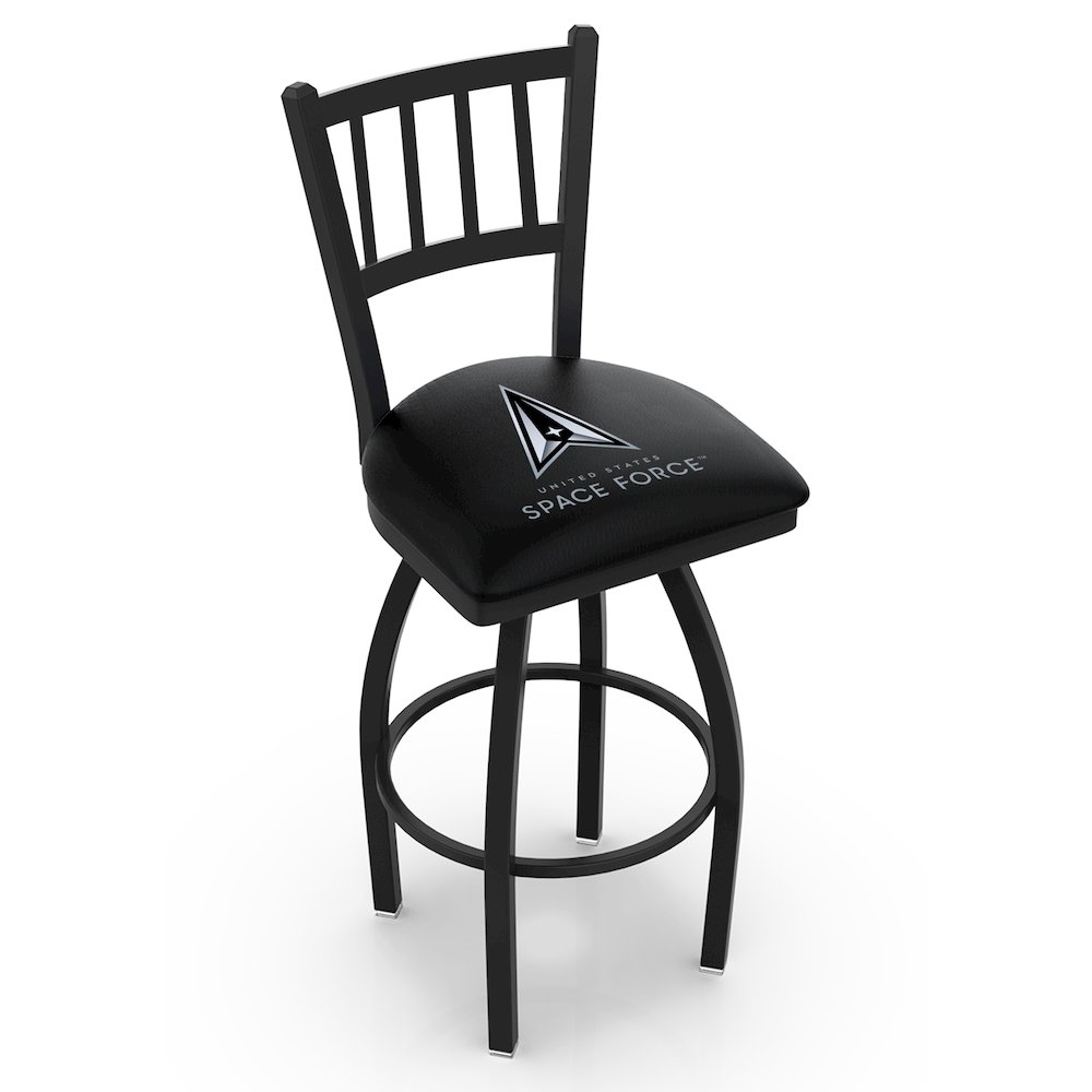 U.S. Space Force 25" Swivel Counter Stool with Black Wrinkle Finish. Picture 1
