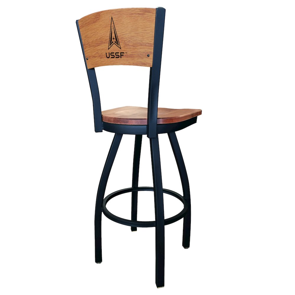 U.S. Space Force 25" Swivel Counter Stool with Black Wrinkle Finish. Picture 2