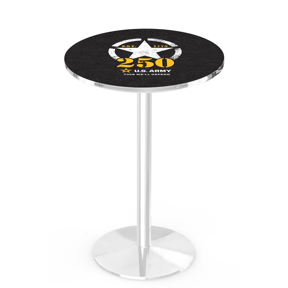 36" Tall - 30" Top Pub Table with Chrome Finish. Picture 1