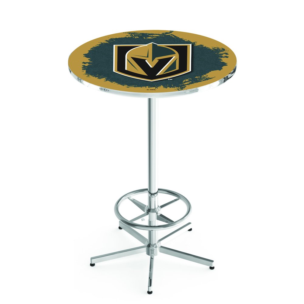 L216 Vegas Golden Knights 42' Tall - 36' Top Pub Table w/ Chrome Finish (4890). Picture 1