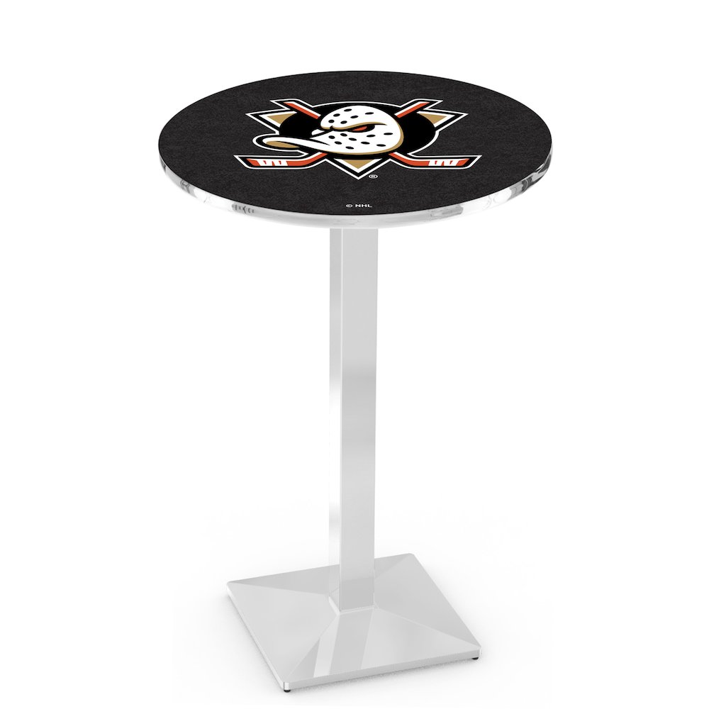 L217 Anaheim Ducks 36' Tall - 36' Top Pub Table w/ Chrome Finish (7404). Picture 1