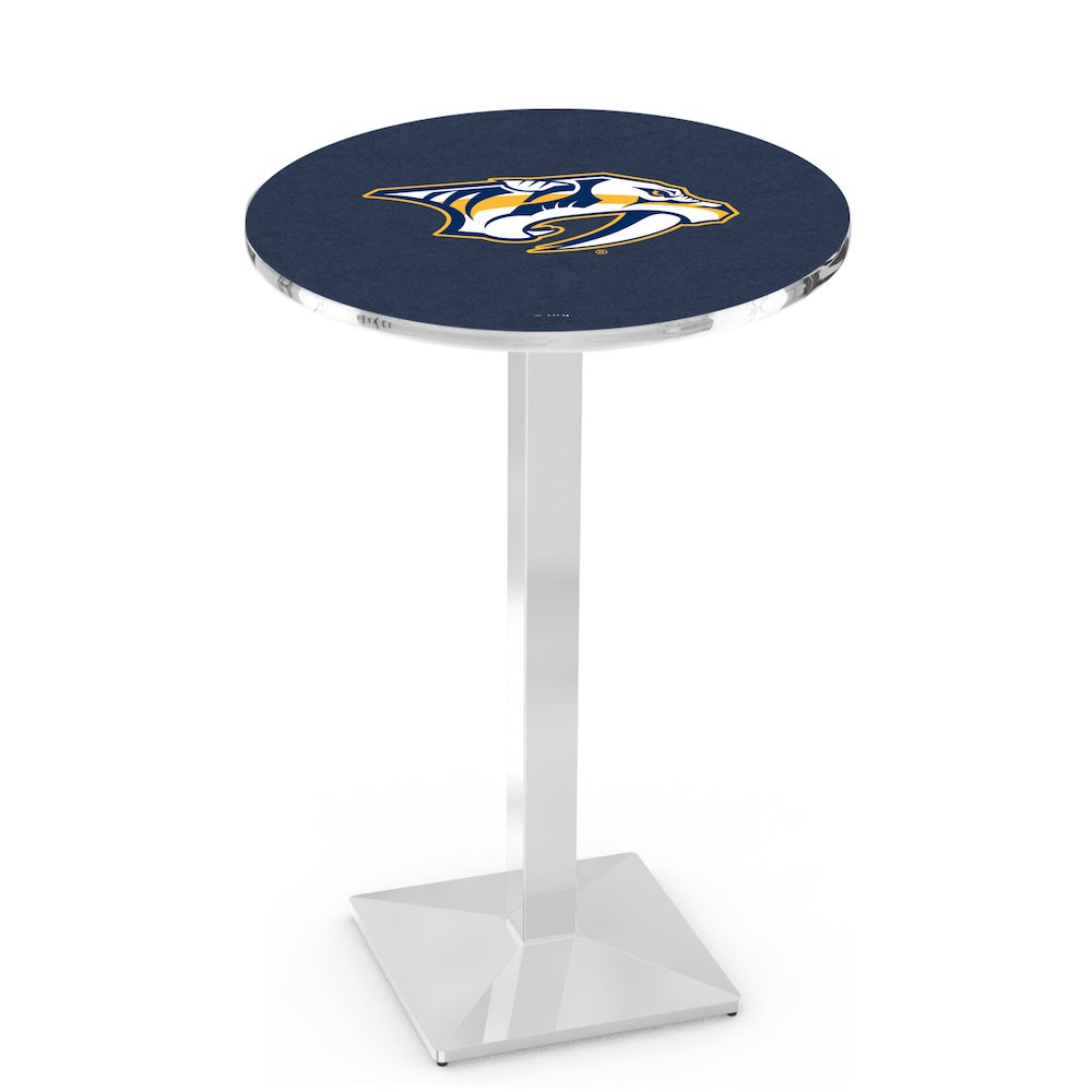 L217 Nashville Predators 36' Tall - 36' Top Pub Table w/ Chrome Finish (8500). Picture 1