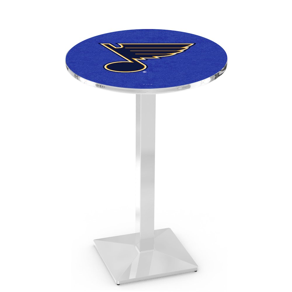 L217 St Louis Blues 36' Tall - 36' Top Pub Table w/ Chrome Finish (8746). Picture 1