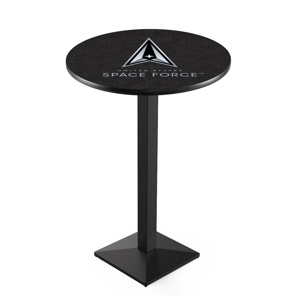 United States Space Force 36" Tall - 30" Top Pub Table with Black Wrinkle Finish. Picture 1